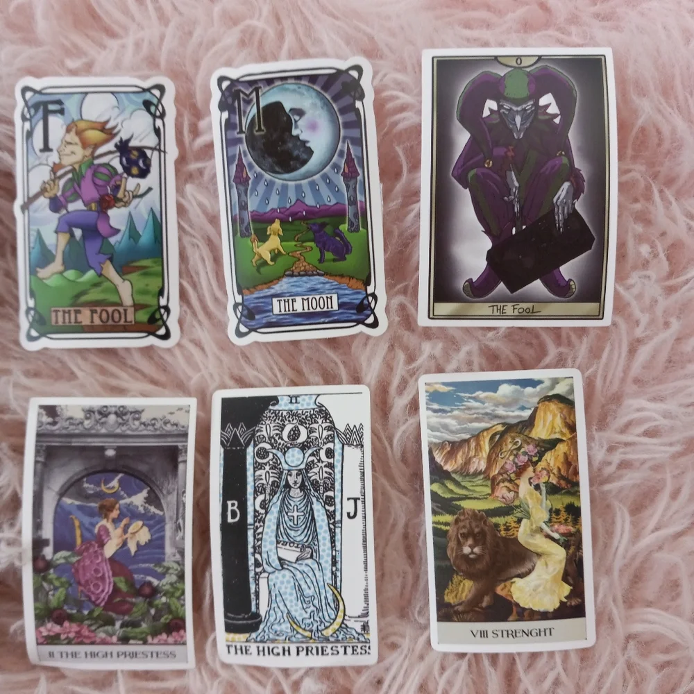 😵Cute alt art Tarot card sticker pack of 10! So fun! Great stocking stuffer! - Picture 5 of 6